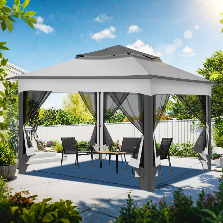Sonnewelt Pavillon Gartenhütte Faltbares mit Doppeldach 3,3x3,3m