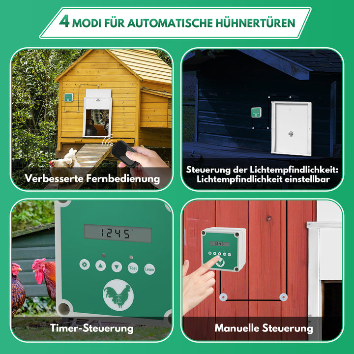 Sonnewelt Automatische Hühnertür Flüssigkristallanzeige mit Lichtsensor und Zeitsteuerung