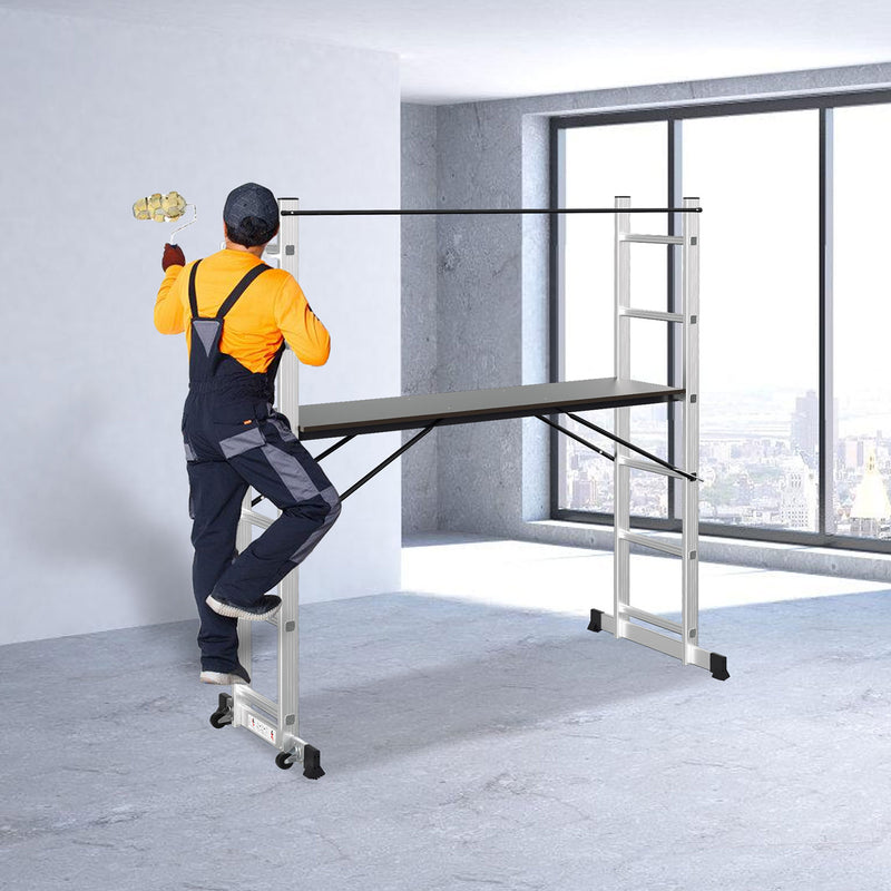 Sonnewelt Gerüst 4 in 1  Alu Multifunktionsleiter 6+6 Stufen