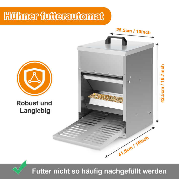 Sonnewelt Futterautomat Hühner 5KG Futterspender Futtertrog