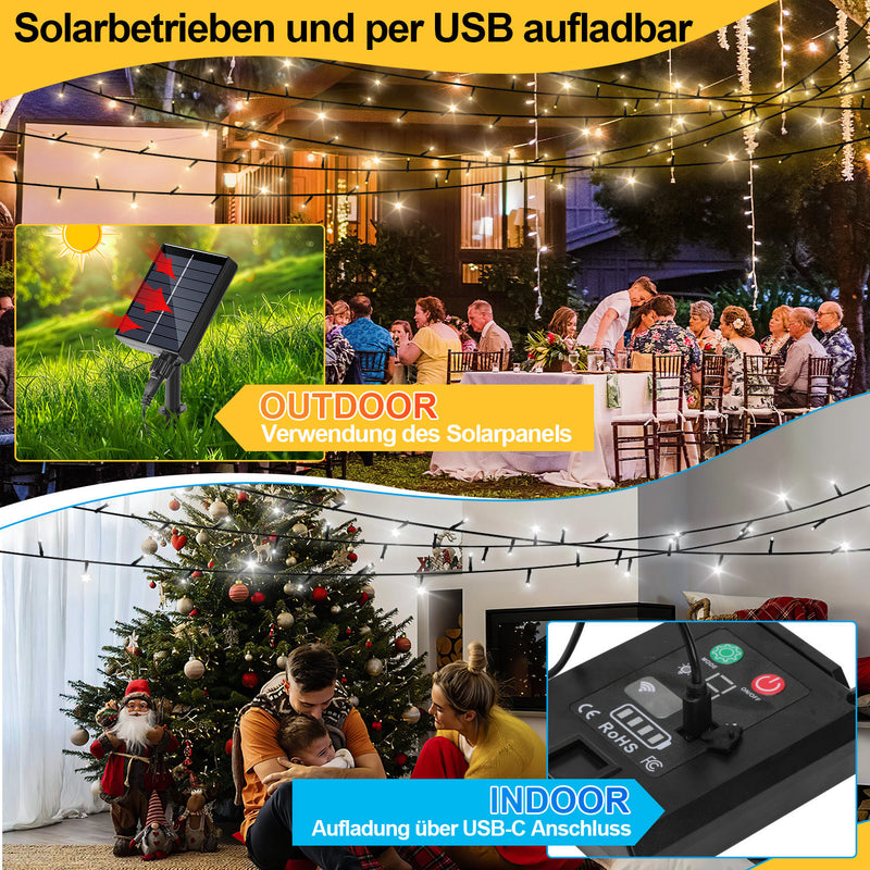 Sonnewelt Solar Lichterkette mit Fernbedienung 30m-100m