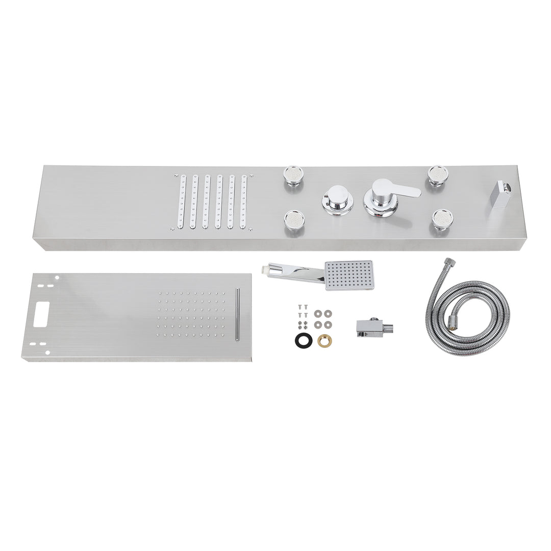 Sonnewelt Duschpaneel Wandduschpaneel 5 Funktionen Edelstahl Silber