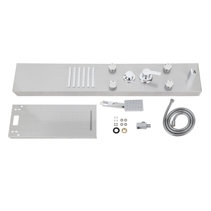 Sonnewelt Duschpaneel Wandduschpaneel 5 Funktionen Edelstahl Silber