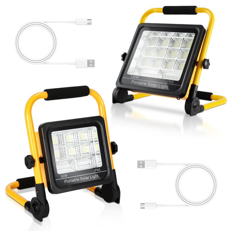 Sonnewelt LED Akku Fluter Baustrahler Solar 50W/100W