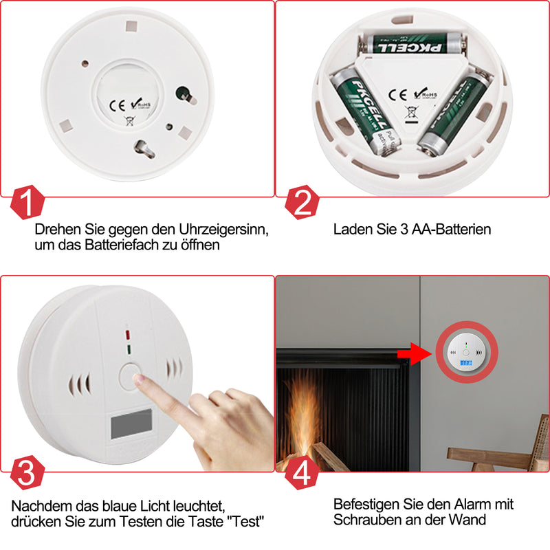 Sonnewelt CO Melder Feuermelder Kohlenmonoxidmelder