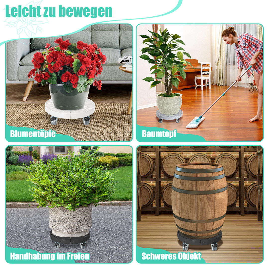 Sonnewelt Plant Trolley Round Adjustable with 360° Rotating Wheels