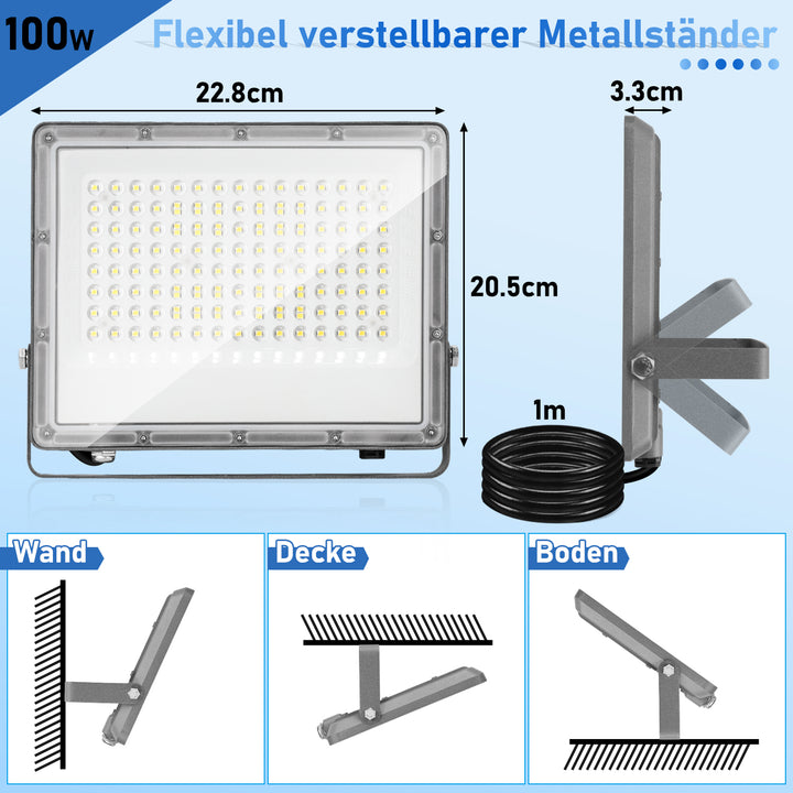 Sonnewelt LED Außenstrahler Kaltweiß IP65 50W-200W