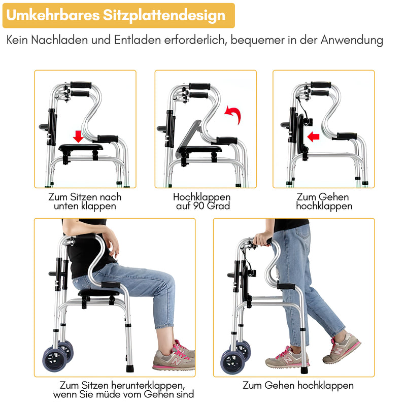 Sonnewelt Gehhilfe Leicht Rollator aus Aluminium bis 180 kg