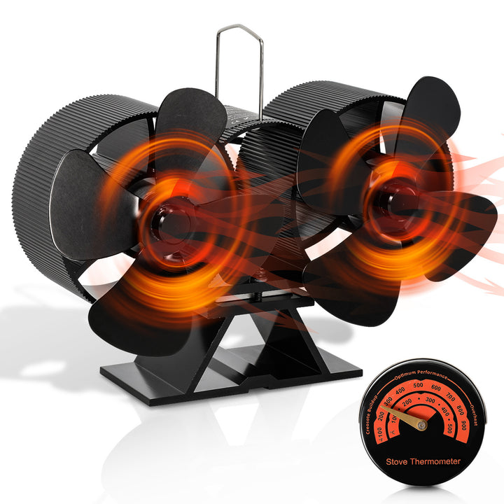 Sonnewelt 8 Blades Fireplace Fan with Thermometer