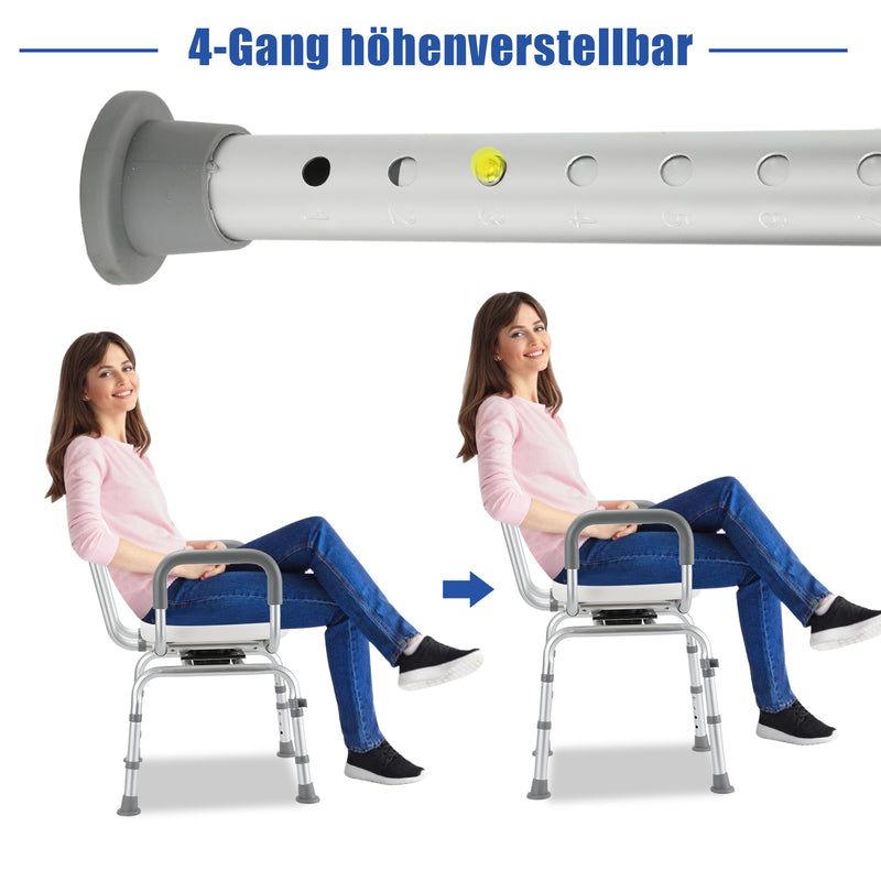 Sonnewelt Duschstuhl Duschsitz 360°Drehbarer