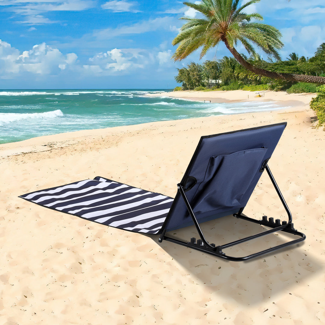 Sonnewelt Strandliegen Tragbar Strandmatte mit Einstellbar Höhe 158cm