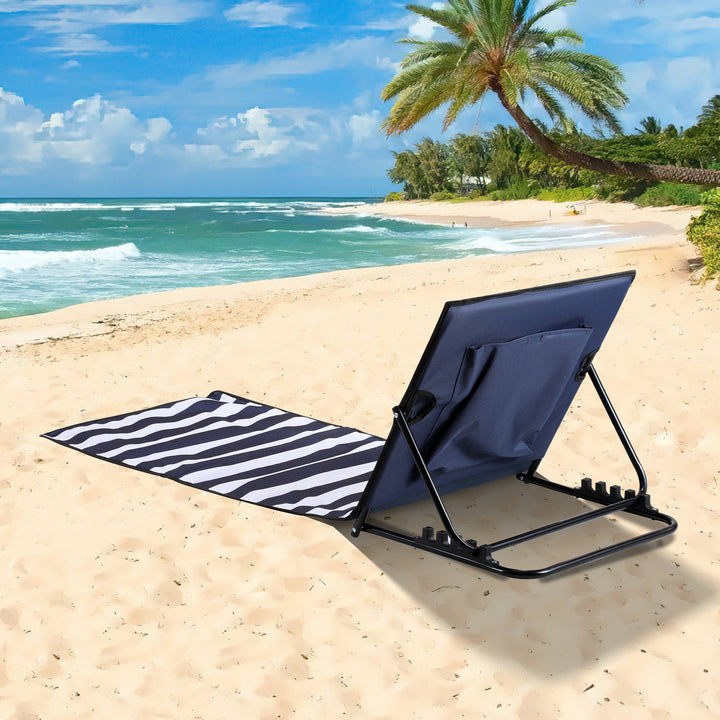 Sonnewelt Strandliegen Tragbar Strandmatte mit Einstellbar Höhe 158cm