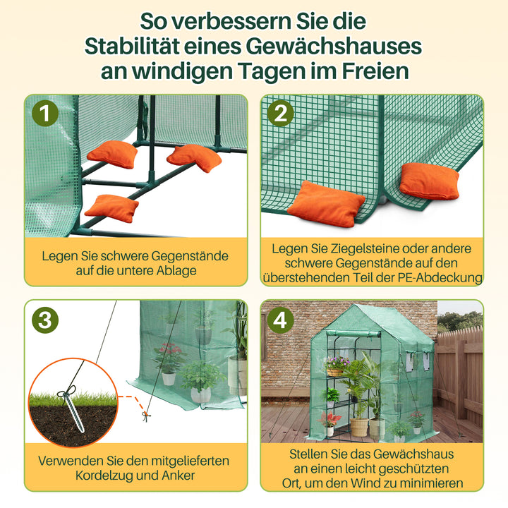Sonnewelt foil greenhouse greenhouse with shelves