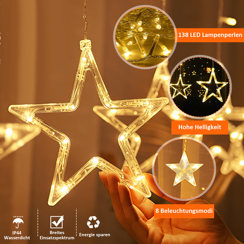 Sonnewelt Star LED Lichterkette Lichtervorhang
