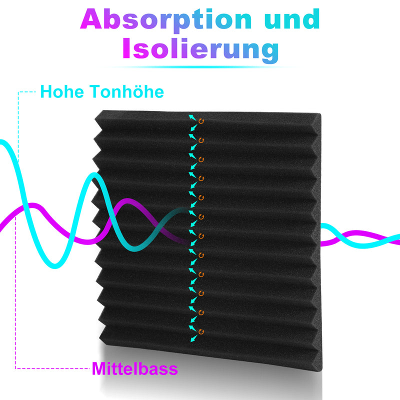 Sonnewelt Akustikschaumstoff Selbstklebend 3D Hochdichte Keil
