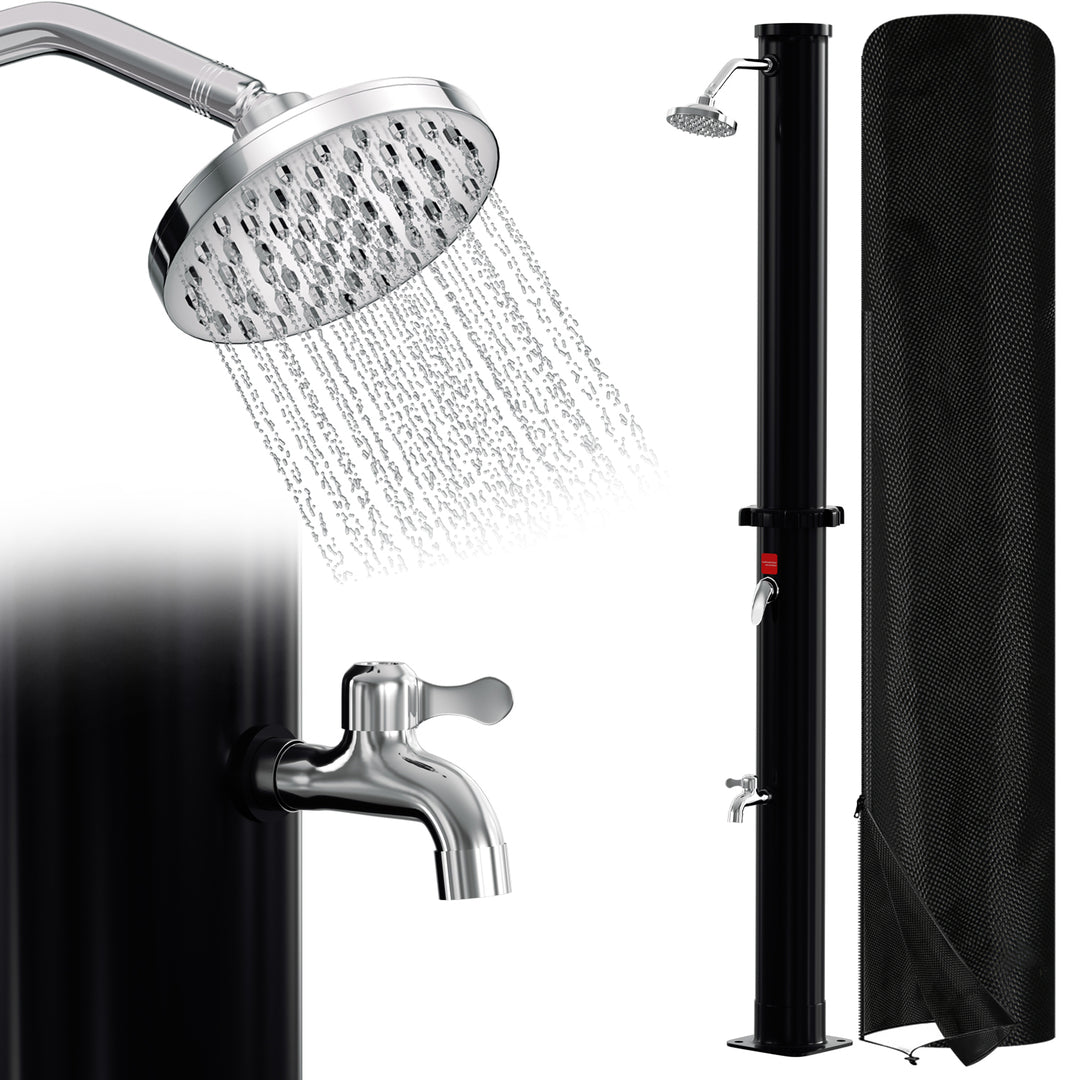 Sonnewelt solar shower with shower head, foot shower and protective cover 20L