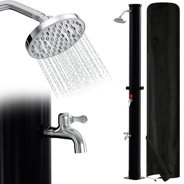 Sonnewelt solar shower with shower head, foot shower and protective cover 20L