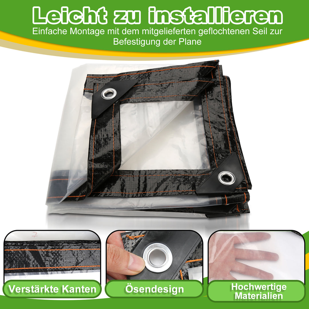 Sonnewelt Transparent Tarpaulin Waterproof with eyelets