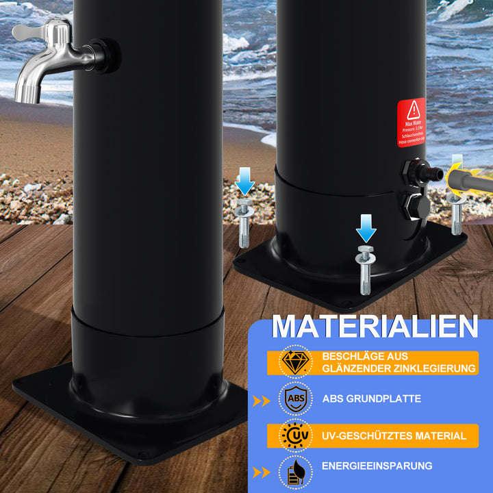 Sonnewelt 20L Solardusche Curve mit Regenduschkopf und Schutzhaube