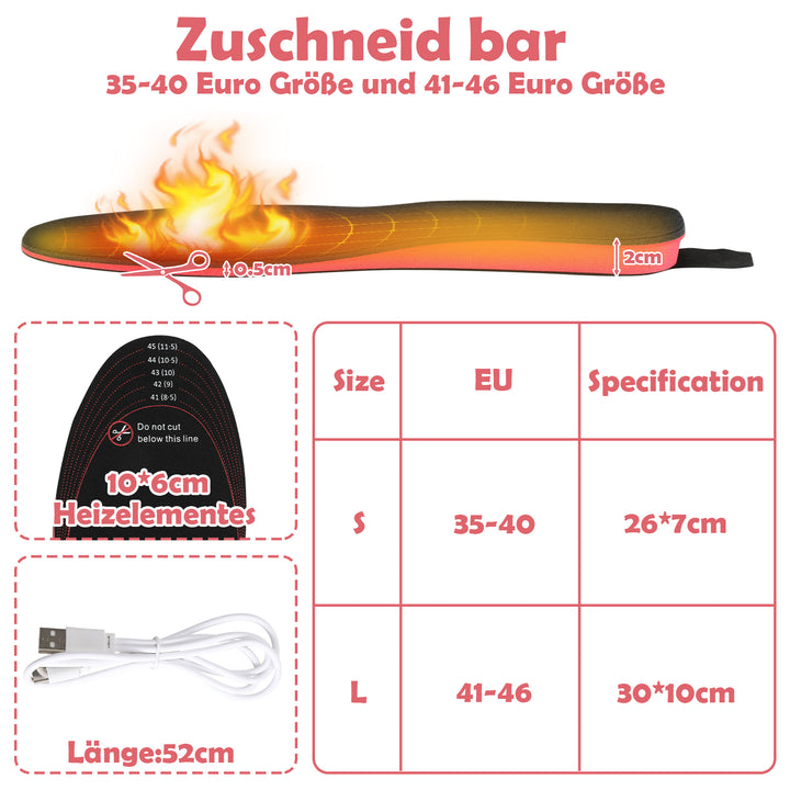 Sonnewelt Beheizbare Einlegesohlen USB