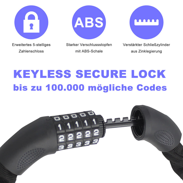 Sonnewelt bicycle lock combination lock 90cm/120cm