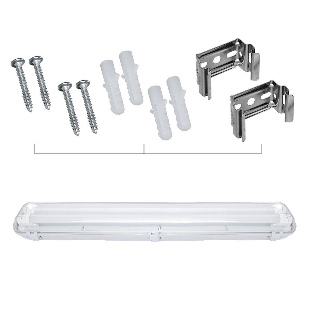 Sonnewelt LED Feuchtraumleuchte Doppelt T8 Neutralweiß 18W/24W