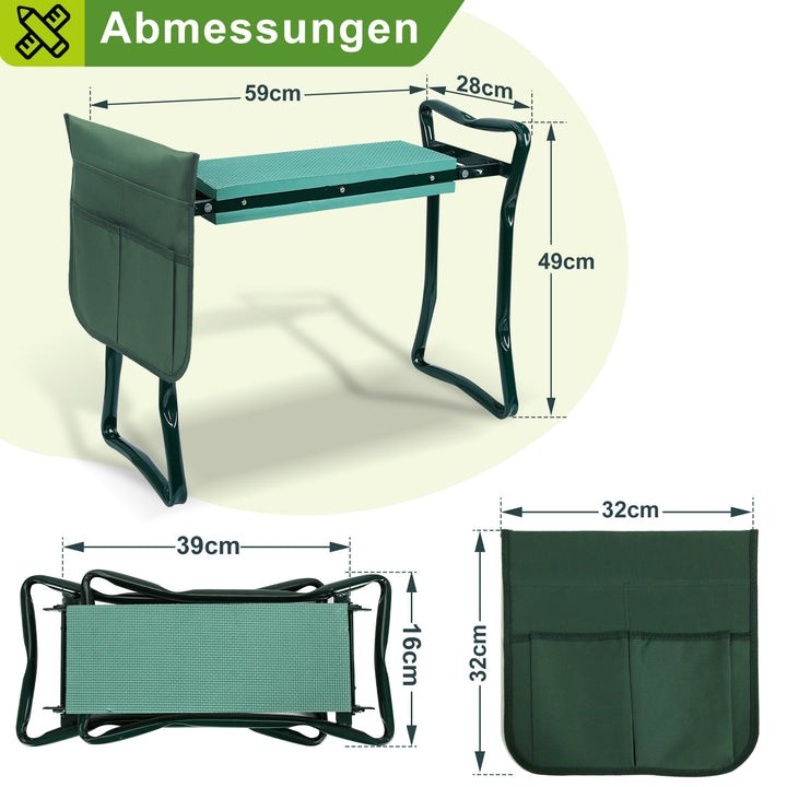 Sonnewelt 2 in 1 Kniebank für Gartenarbeit Gartenhocker mit Eva-Schaumkissen