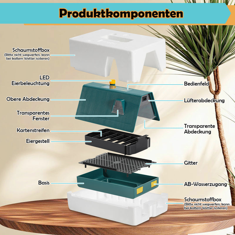 Sonnewelt Brutmaschine Inkubator automatik fur 10 Hühnereier