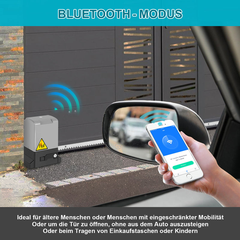 Sonnewelt Schiebetorantrieb Garagentorantrieb mit App-Steuerung 370W/550W