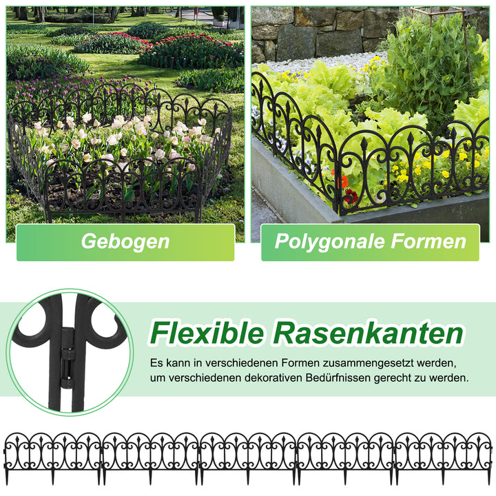 Sonnewelt 5 tlg Beetzaun Beetumrandung Kunststoff