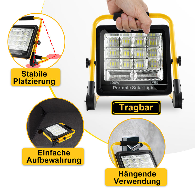 Sonnewelt LED Akku Fluter Baustrahler Solar 50W/100W