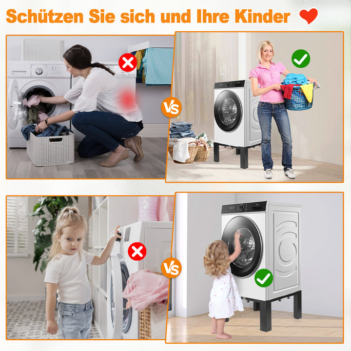 Sonnewelt Waschmaschinen Untergestell mit Skala 50-80cm Einstellbare