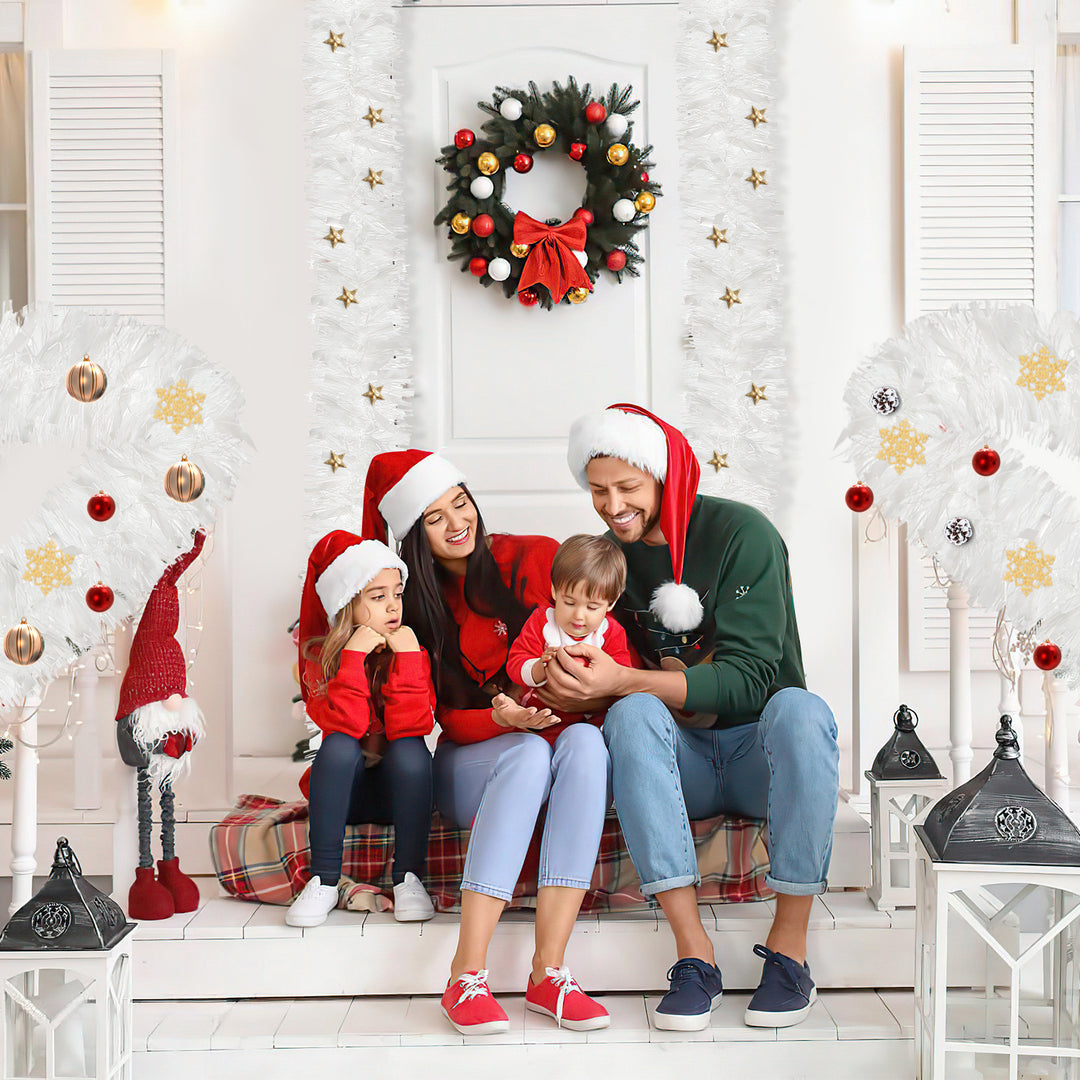 Sonnewelt Weihnachtsgirlande Girlande Weiß 2M 6 Stück