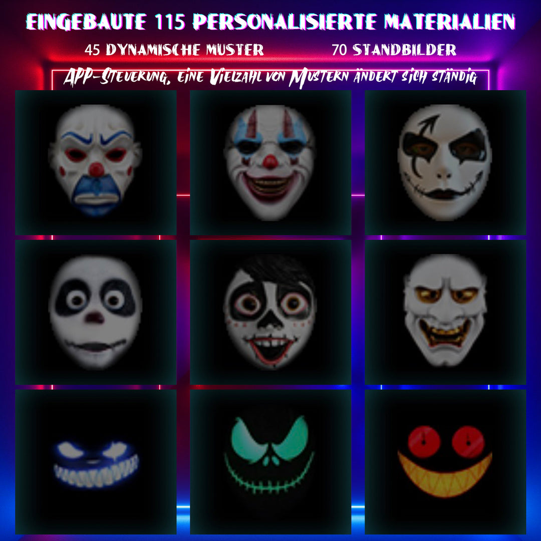 Sonnewelt LED Maske Party Halloween APP-Steuerung