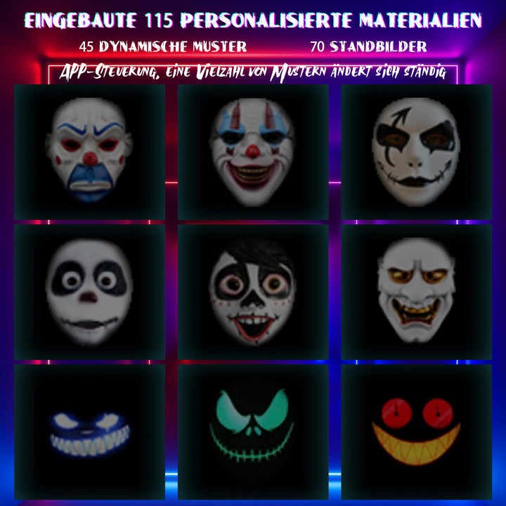 Sonnewelt LED Maske Party Halloween APP-Steuerung