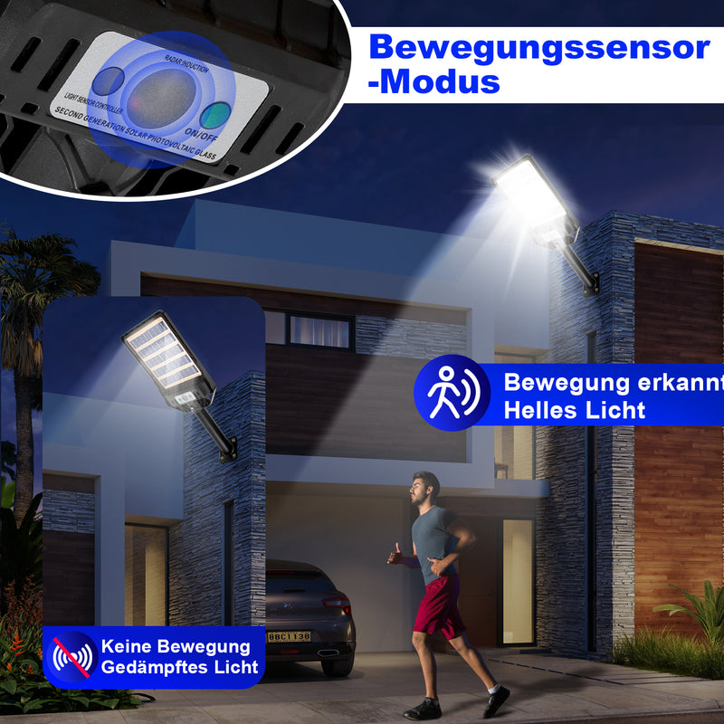 Sonnewelt Solarlampen Straßenlaterne mit Bewegungssensor 300W/400W