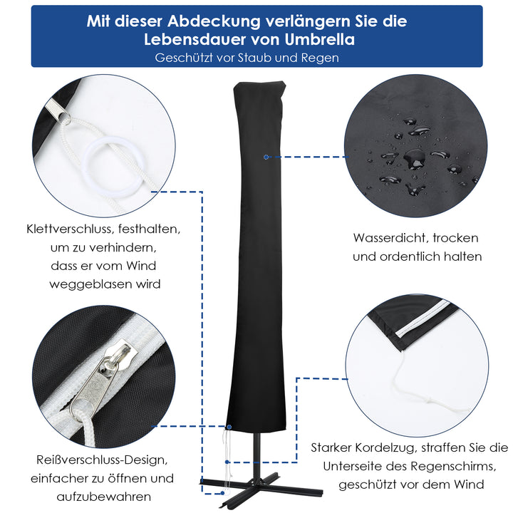 Sonnewelt Sonnenschirm Schutzhülle Abdeckung mit Stab