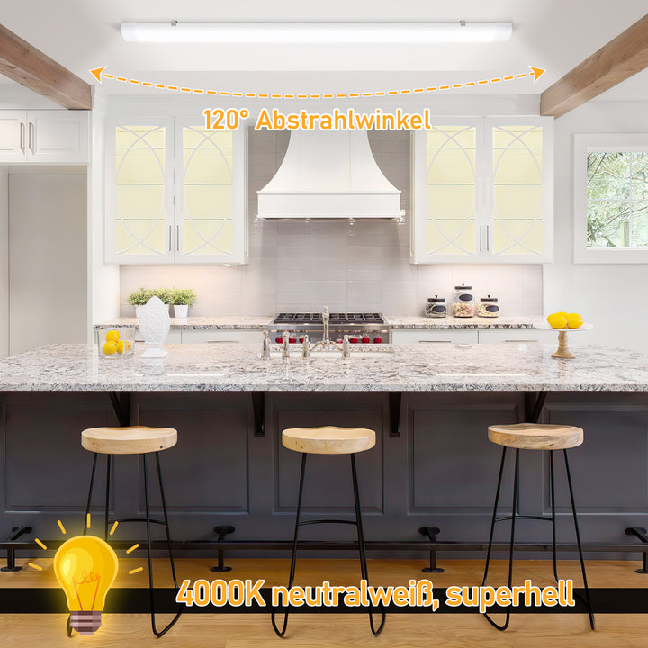 Sonnewelt LED Feuchtraumleuchte Neutralweiß 18W/36W/48W