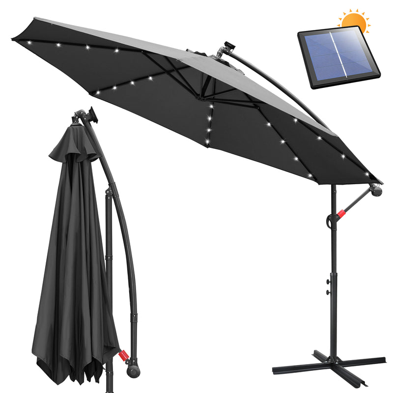 Sonnewelt Ampelschirm 3m/3.5m mit Solar LED
