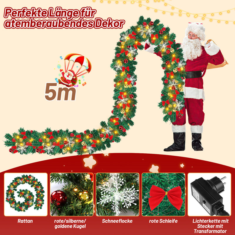 Sonnewelt Weihnachtsgirlande mit 100 LEDs 5m