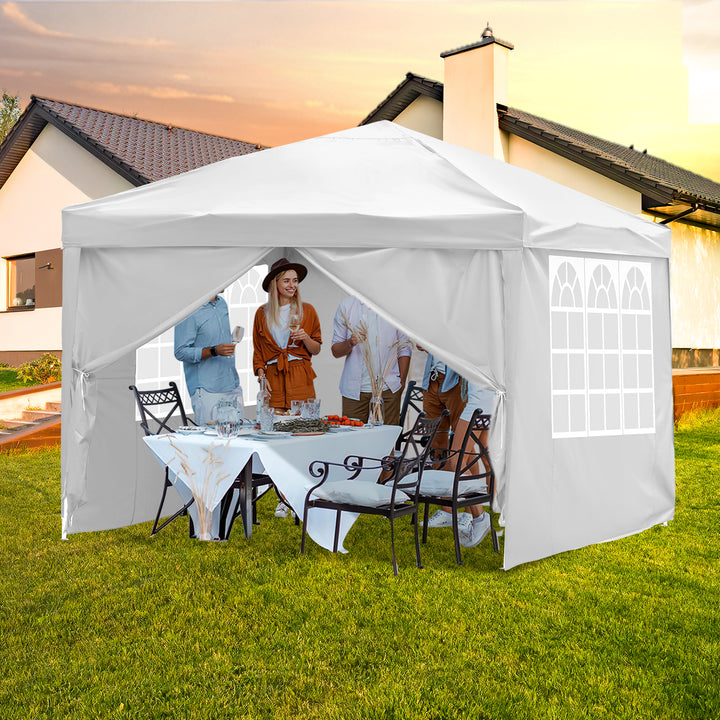Sonnewelt Pop-Up Pavillon Gazebo mit Zentralverriegelung 3x3m mit Seiten