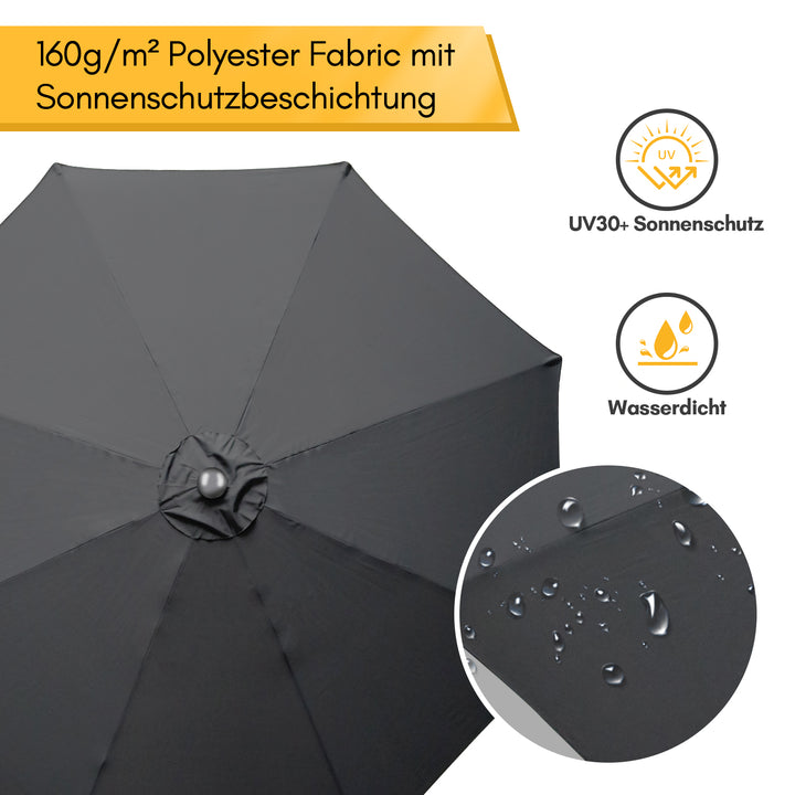 Sonnewelt Parasol 3.5m with LED Solar Garden