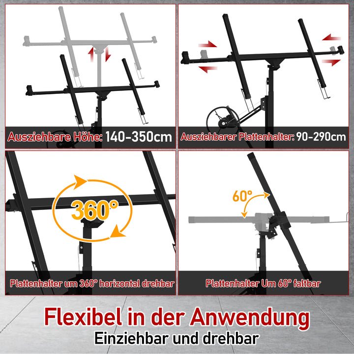 Sonnewelt plate lifter foldable 140 cm-350 cm working height height adjustable 68kg