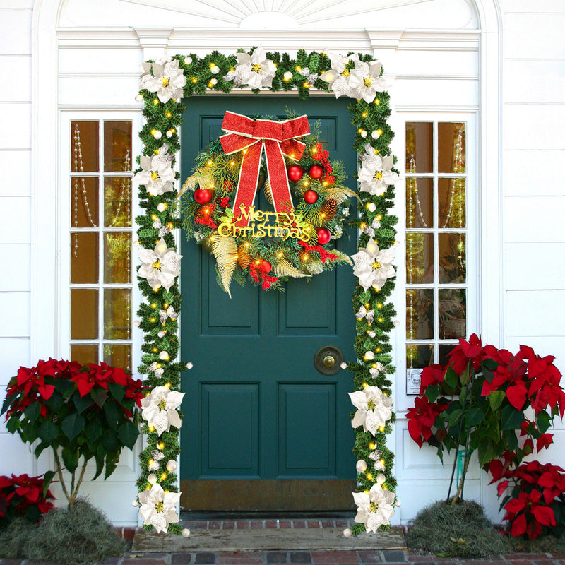 Sonnewelt Weihnachtsgirlande 2.7m mit Blumen