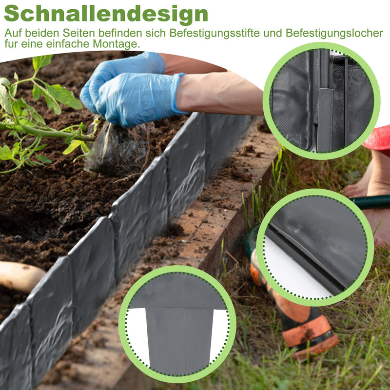 Sonnewelt Rasenkante Kunststoff Steinoptik