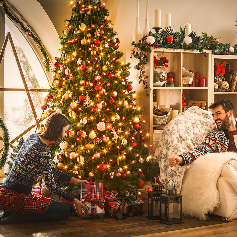 Sonnewelt LED Christbaumbeleuchtung mit Ring 280 LEDs Warmweiß IP44