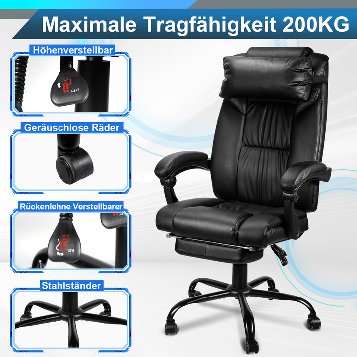 Sonnewelt Drehstuhl Höhenverstellbar Bürostuhl 360° frei Drehbar