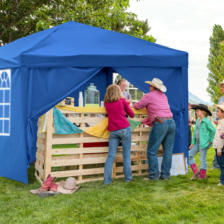 Sonnewelt Pop-Up Pavillon Gazebo mit Zentralverriegelung 3x3m mit Seiten