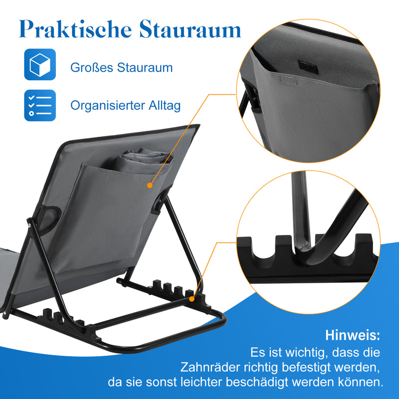 Sonnewelt Strandliegen Tragbar Strandmatte mit Einstellbar Höhe 145cm