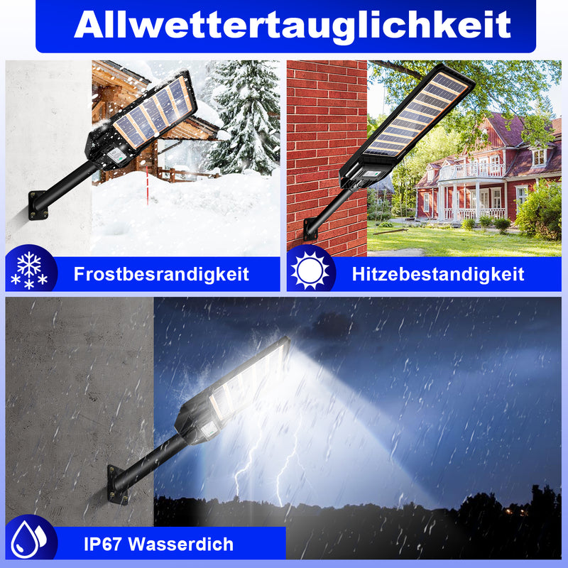 Sonnewelt Solarlampen Straßenlaterne mit Bewegungssensor 300W/400W